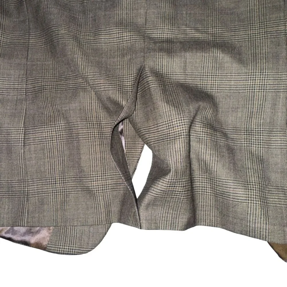 Vtg Lauren Ralph Lauren Blazer Men's Size 46R Brown Plaid 100% Wool 2 Button
